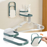 Double Layer Punch Free Wall Clothes Hanger Hooks Storage Organiser Rack(Gray)