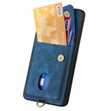 For Xiaomi Redmi Note 13 Pro+ Retro Card Wallet Fold Leather Phone Case with Strap(Blue)