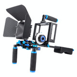 YELANGU D222 Dual Handles Camera Shoulder Mount + Camera Cage Stabilizer Kit with Matte Box + Follow Focus for DSLR Camera / Video Camera