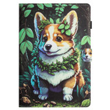 For Samsung Galaxy Tab S5e Colored Drawing Stitching Leather Tablet Smart Case(Corgi)