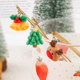 2pcs /Pack Christmas Mixing Spoon Fruit Fork With Pendant Flatware, Style: Snowman (Blue Box)