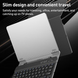 GKK Metal Folding Bluetooth Keyboard Holder with Pen + Holder + Keyboard + Mouse + Pen Slots(Black)