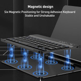 GKK Metal Folding Bluetooth Keyboard Holder with Pen + Holder + Keyboard + Mouse + Pen Slots(Black)