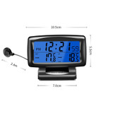 LCD Night Light Car Clock Automotive Electronics Inside And Outside Dual Thermometer