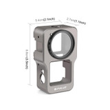 PULUZ CNC Aluminum Alloy Cage for DJI Action 2(Titanium Color)