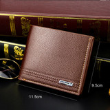 MenBense Men Wallet Casual Coin Purse Large Capacity Money Clip, Style: 555-4 (Dark Coffee)