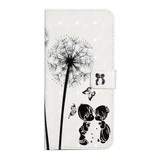 For OPPO Reno8 Oil Embossed 3D Drawing Leather Phone Case(Couple Dandelion)