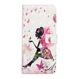 For OPPO Reno8 Oil Embossed 3D Drawing Leather Phone Case(Flower Fairy)
