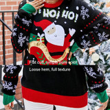Women Santa Sweater Sweet Embroidery Pullover Knit Sweater, Size: S(Black)