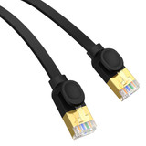 Baseus PCWL-A104 High Speed CAT7 10Gigabit Ethernet Flat Cable, Length:0.5m(Black)