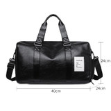 PU Leather Travel Fitness Bag Yoga Sport Training Bag with Shoe Compartment(Black)