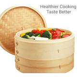 Bamboo Bun Steamer Food Veggie Steamer Basket, Size: 21cm Cover