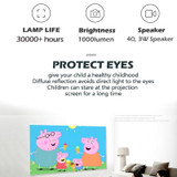 A2000 1080P Mini Portable Smart Projector Children Projector, UK Plug(White Grey)