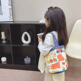 Children Cute Cartoon Canvas Bag Graffiti Bento Bag Parent-Child Handbag, Style: Model 2 (Blue)