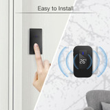 C303B One to Two Home Wireless Doorbell Temperature Digital Display Remote Control Elderly Pager, UK Plug(Black)