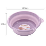 Folding Washbasin Outdoor Travel Portable Washtub, Size:9x25cm(Purple)