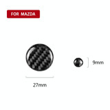 One Set Car Carbon Fiber Multimedia Knob Decorative Sticker for Mazda 3 / 6 / CX-9 / CX-5, Left and Right Drive Universal