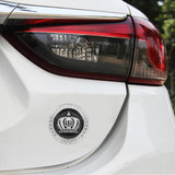 Car Diamond Crown Aluminum Alloy Personalized Decorative Stickers, Large Size:6.5x0.85cm (Silver)