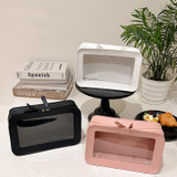 Transparent Large Capacity Cosmetic Storage Bag Portable Multifunctional Clutch(Black)