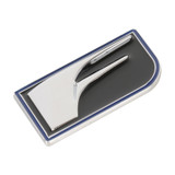 Car F Pattern Aluminum Alloy Personalized Decorative Stickers, Size:7.5x3.5x04cm (Silver Black)