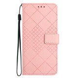 For Xiaomi 12 Pro Rhombic Grid Texture Leather Phone Case(Pink)