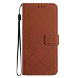 For Xiaomi 12 Rhombic Grid Texture Leather Phone Case(Brown)