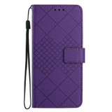 For Xiaomi Poco F5 Rhombic Grid Texture Leather Phone Case(Purple)