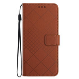 For Xiaomi Poco M5 / M4 5G Rhombic Grid Texture Leather Phone Case(Brown)