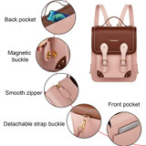 Cwatcun D81 Retro Camera Crossbody Bag Vintage PU Leather Waterproof Camera Handbag(Brown Pink)