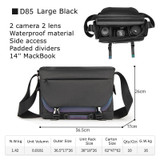 Cwatcun D85 Camera Bag Side Quick Access Camera Messenger Case Waterproof Bag, Size:36.5 x 17 x 26cm Large(Black)