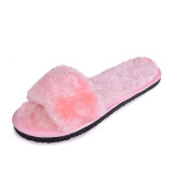 Plush Slippers Fashion Non-slip Soft Couple Slippers, Size:42(Pink)