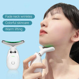 Electrical Neck Beauty Instrument Neck Massager Face Beauty Device, Style: Oval(White)