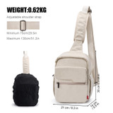 Cwatcun D93 Camera Bag Canvas Shoulder Bag, Size:21 x 14 x 30cm Beige