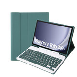 For Samsung Galaxy Tab A9+ X210/X215/X215 A09B Candy Color TPU Bluetooth Keyboard Leather Tablet Case with Pen Holder(Dark Green)