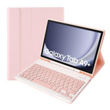 For Samsung Galaxy Tab A9+ X210/X215/X215 A09B Candy Color TPU Bluetooth Keyboard Leather Tablet Case with Pen Holder(Pink)