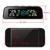 TY17 Car Built-in High Precision Solar Charging Tire Pressure Monitoring System TPMS