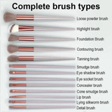 13-in-1 Soft Fluffy Make Up Brush Set Foundation Blush Powder Eyeshadow Brush(Coffee)