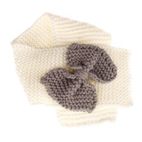 Autumn Winter Girls Warm Knitted Bowknot Scarves(White)