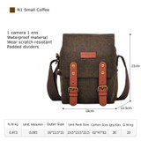 Cwatcun N1 Retro Multifunctional Canvas Waterproof Digital Camera Photography Bag, Size:18 x 12.5 x 21cm Coffee