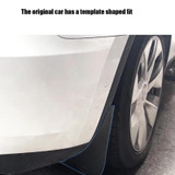 For Tesla Model Y Car Punch-Free Front And Rear Wheel Soft Rubber Mudguards, Style: Carbon Fiber