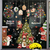 Christmas Window Decoration Poster Santa Claus Elk Snowflake Glass Wall Stickers, Style: SD-2204 30x45cm