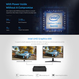 BMAX B1 Pro Windows 10 Mini PC, 8GB+128GB, Intel Celeron N4000, Support HDMI / VGA / RJ45(US Plug)