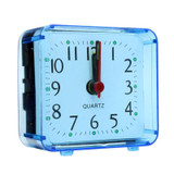 Square Alarm Clock Transparent Case Compact Digital Mini Bedroom Bedside Office Electronic Clock(Blue)