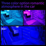 Car 4 in 1 USB RGB Foot LED Atmosphere Light (White Light)