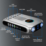 Ozio K20-S 12V 200W Smart Car LED Digital Display Power Inverter Converter(Silver)