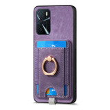 For OPPO Reno8 5G Retro Splitable Magnetic Card Bag Leather Phone Case(Purple)