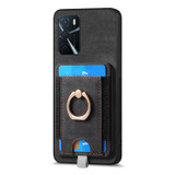 For OPPO Reno8 Z Retro Splitable Magnetic Card Bag Leather Phone Case(Black)