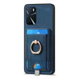 For OPPO Reno8 5G Retro Splitable Magnetic Card Bag Leather Phone Case(Blue)