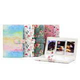 For Polaroid Mini11 3 Inch PU Photo Album Bank Card Stamp Storage Album, Pattern: Blue Bottom Rose