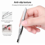 2pcs / Set A011 Bevel Flat Stainless Steel Eyebrow Clip Non-slip Eyebrow Clip